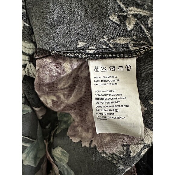 Bardot Dress Size 8/M Womens Floral Adjustable Straps Lace Trim Lightweight Slip - Picture 7 of 7